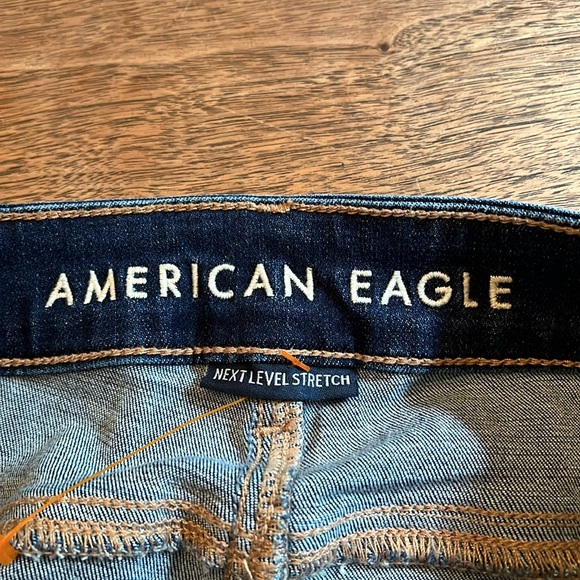 American Eagle High Rise Skinny Kick Next Level Stretch Raw Hem Size 16 L - Picture 10 of 16